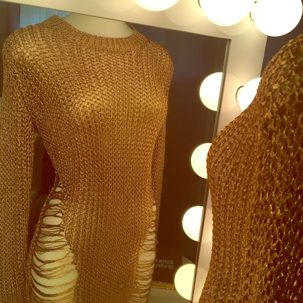 Rose gold long sleeve  showstopper dress